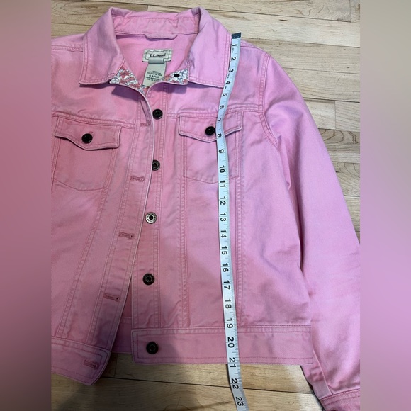 Vintage LL Bean Pretty in Pink button Up Jean Jacket size Small - Picture 11 of 16